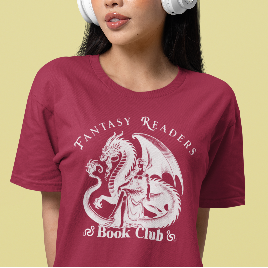 Fantasy Readers Book Club Dragon-Themed T-Shirt