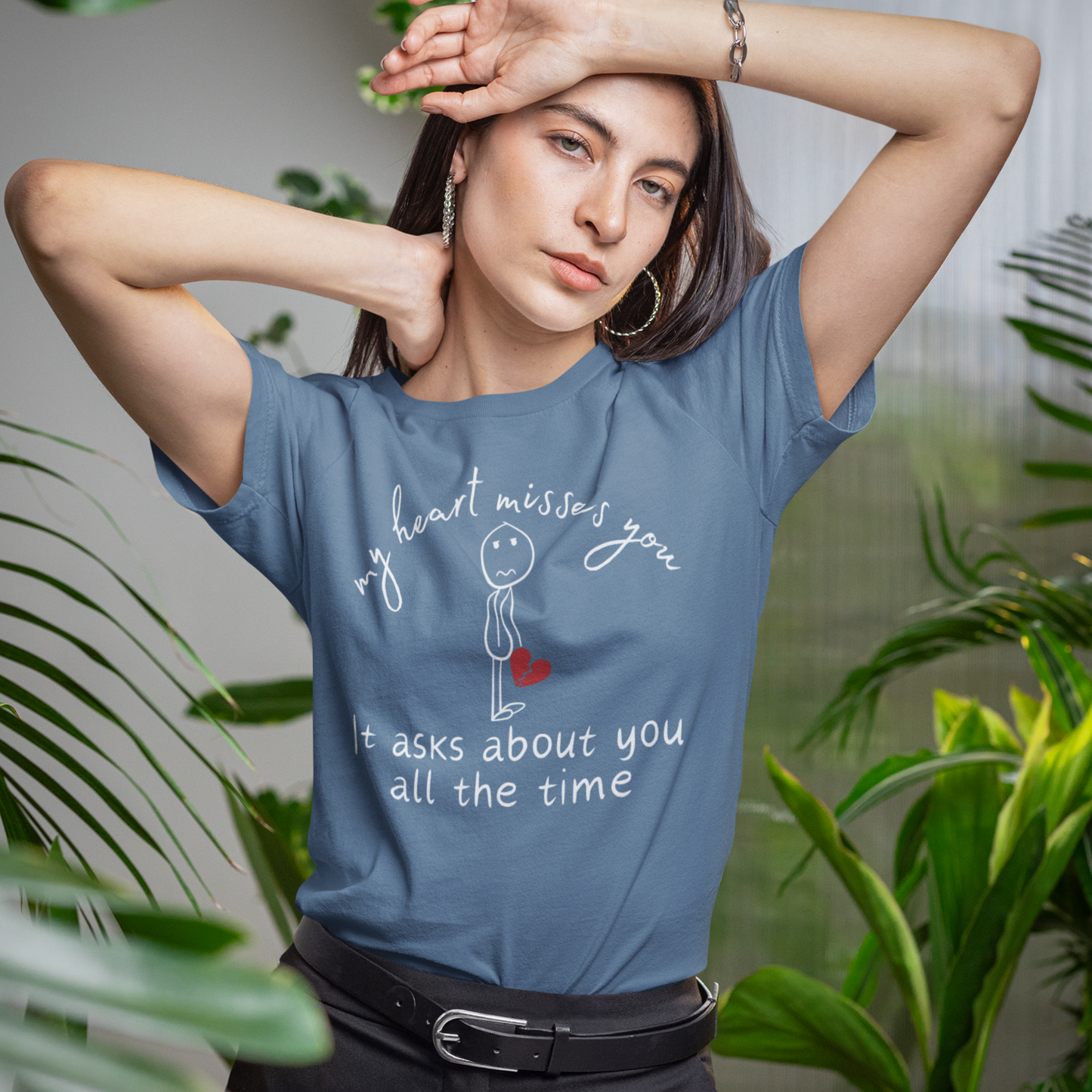 My Heart Misses You Stick Figure Grief Tee
