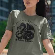 Fantasy Readers Book Club Dragon-Themed T-Shirt