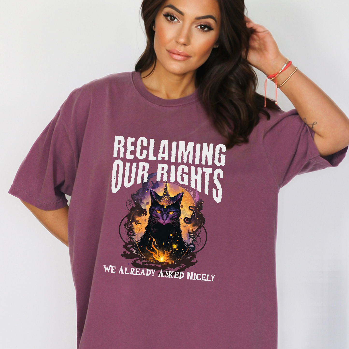 Reclaiming Our Rights Mystical Cat Vintage Tee