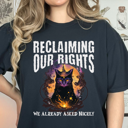 Reclaiming Our Rights Mystical Cat Women's Rights Vintage Tee