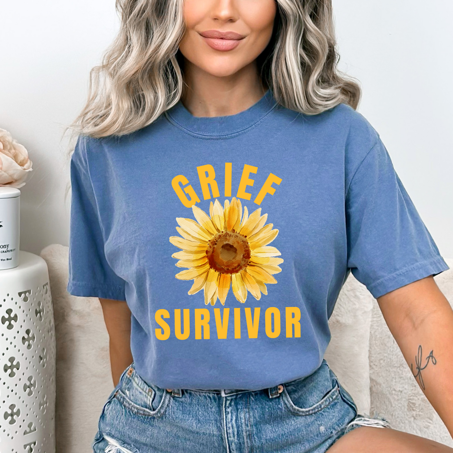 Sunflower Grief Survivor Comfort Colors T-Shirt