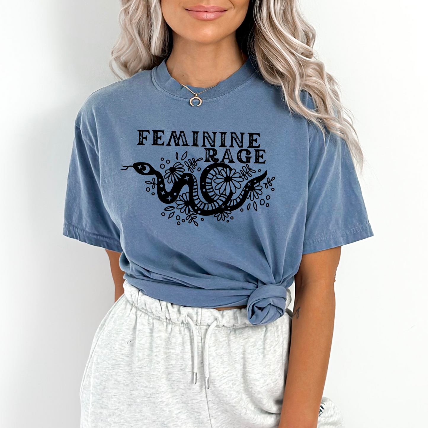 Feminine Rage Snake Theme Comfort Colors T-Shirt