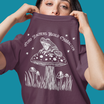 Wierd Teachers Build Character Whimsical Frog T-Shirt