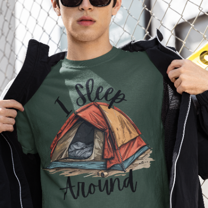 I Sleep Around Funny Camping T-Shirt