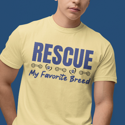 My Favorite Breed Rescue Dog Lover Comfort Colors T-Shirt