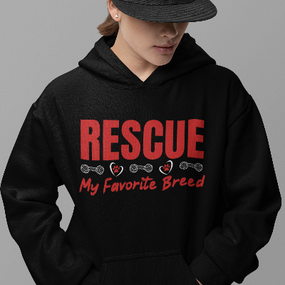My Favorite Breed Rescue Dog Lover Hoodie