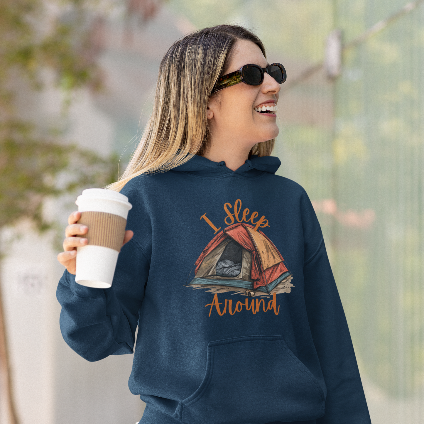 I Sleep Around Camper Hooded Sweatshirt