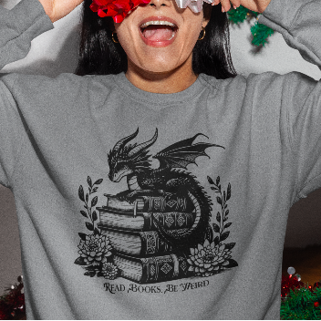 Dragon Read Books Be Weird Gildan Sweatshirt