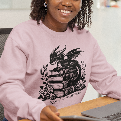 Dragon Read Books Be Weird Gildan Sweatshirt