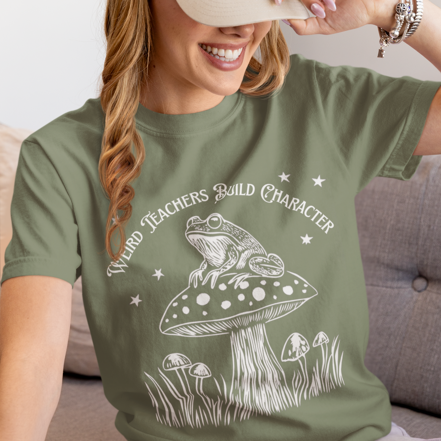 Wierd Teachers Build Character Whimsical Frog T-Shirt