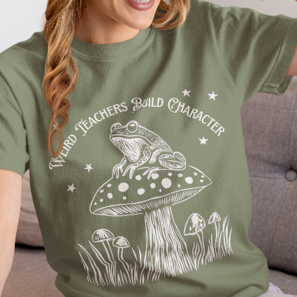 Wierd Teachers Build Character Whimsical Frog T-Shirt