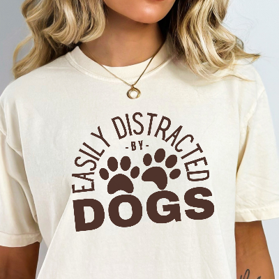 Easily Distracted by Dogs Comfort Colors T-Shirt