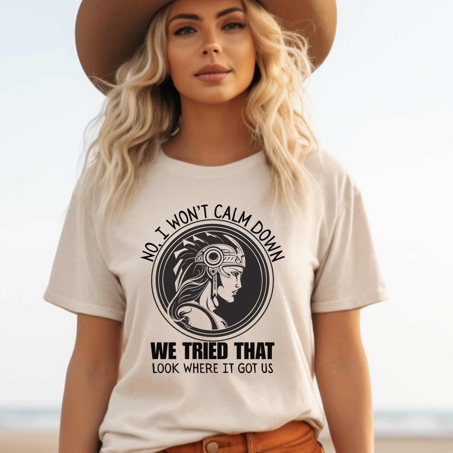 Activist No I won't calm Down Athena Goddess of War Graphic T-shirt