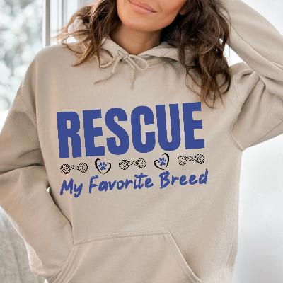 My Favorite Breed Rescue Dog Lover Hoodie
