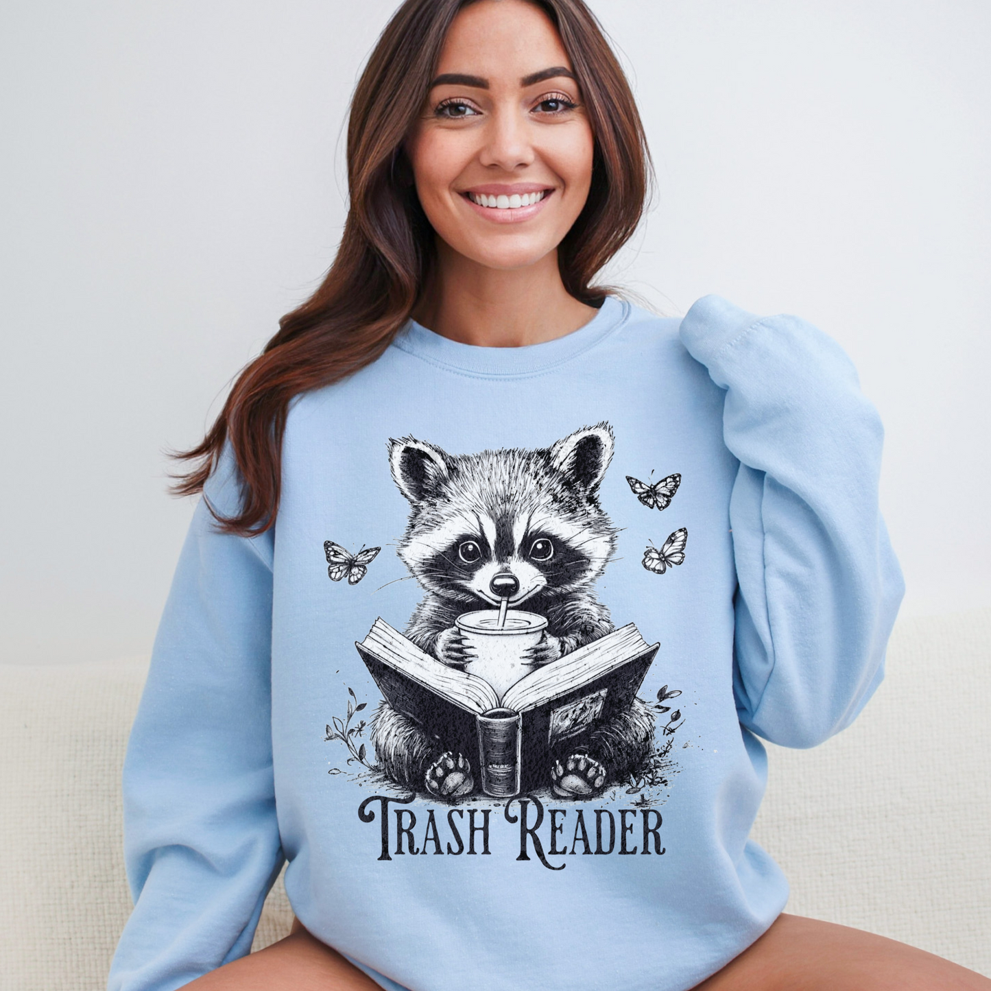 Cozy Raccoon Trash Reader Book Lover Sweatshirt