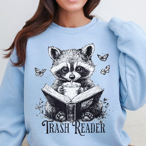 Cozy Raccoon Trash Reader Book Lover Sweatshirt