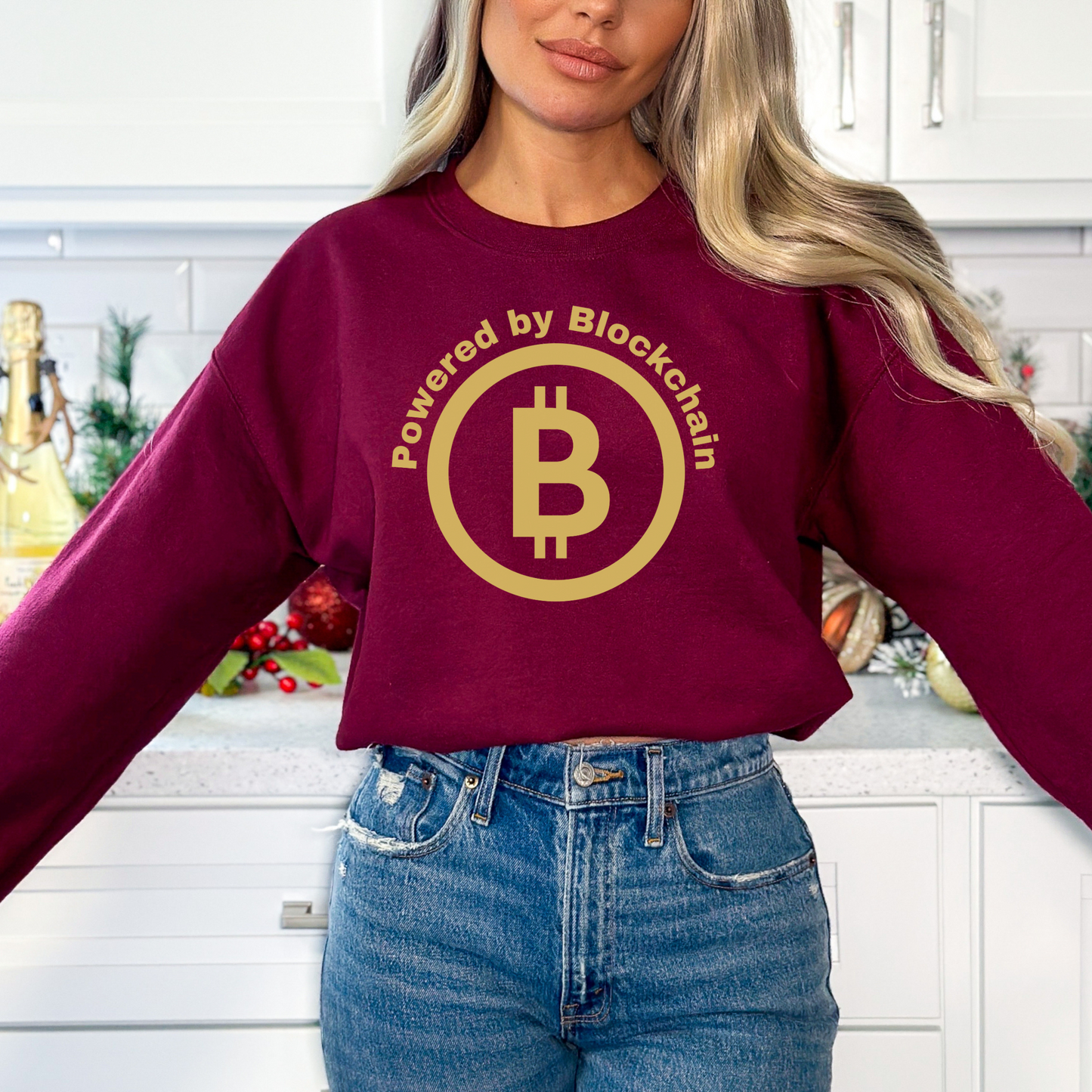 Powered by Blockchain Unisex Crypto Sweatshirt