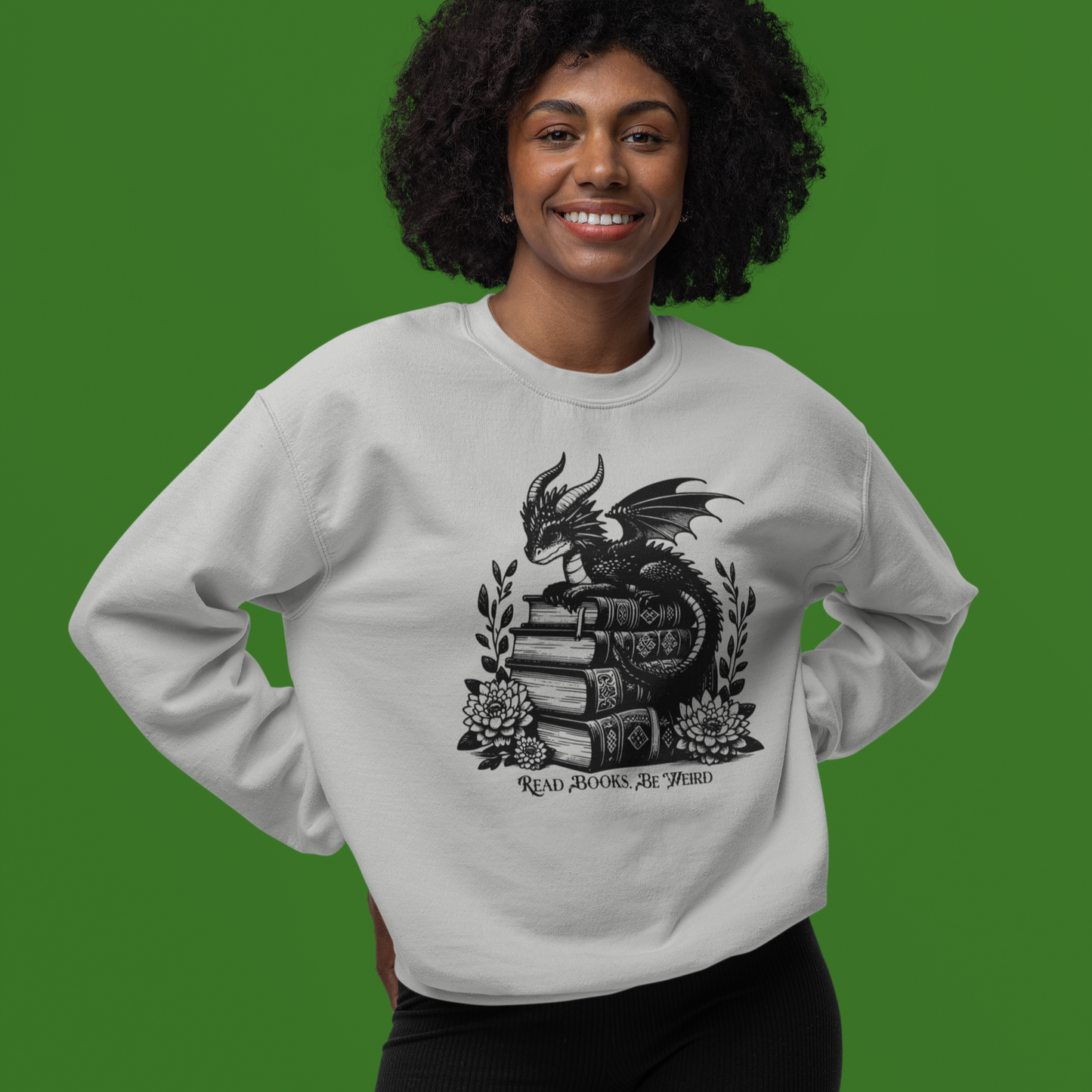 Dragon Read Books Be Weird Gildan Sweatshirt