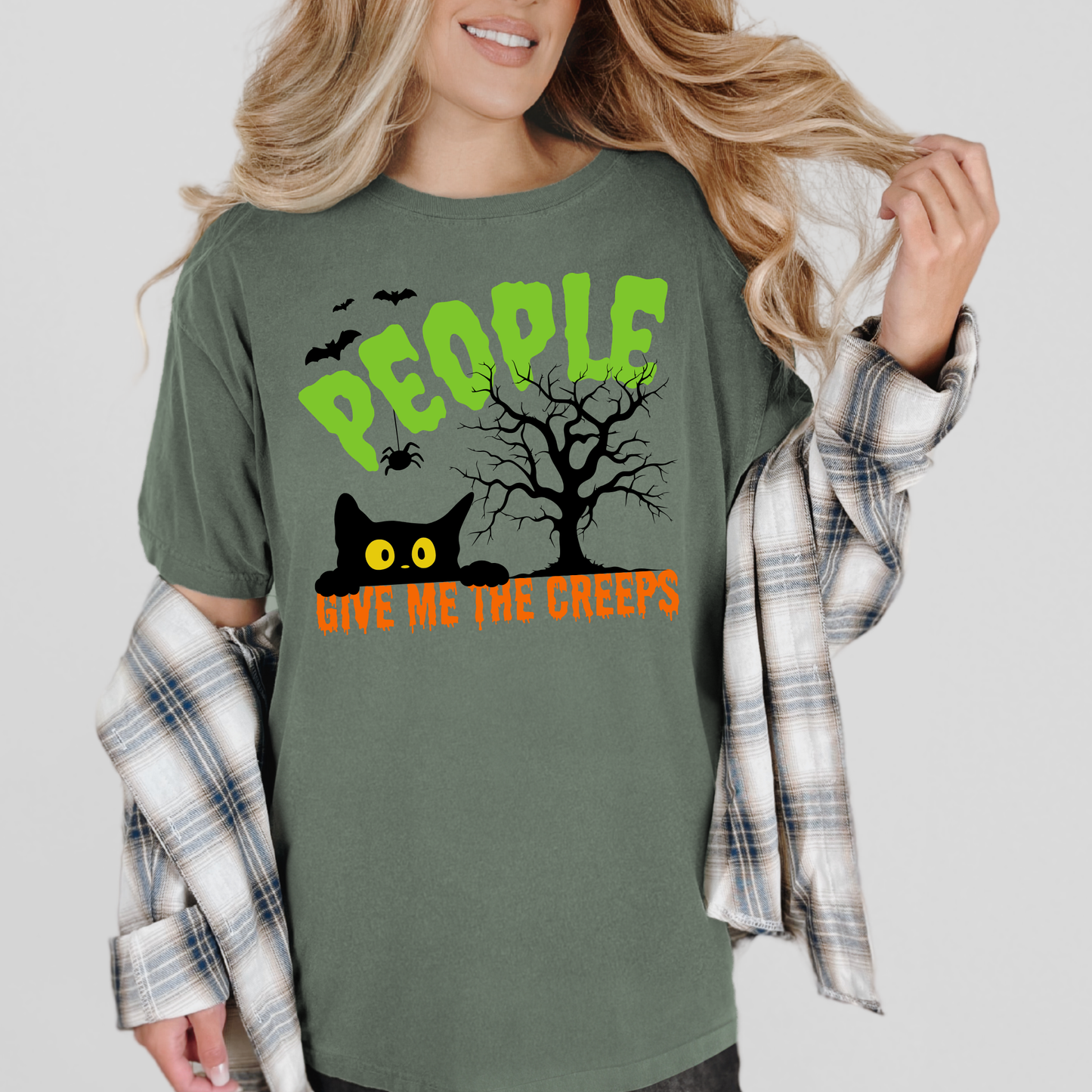 People Give Me The Creeps Halloween Themed Comfort Colors T-Shirt