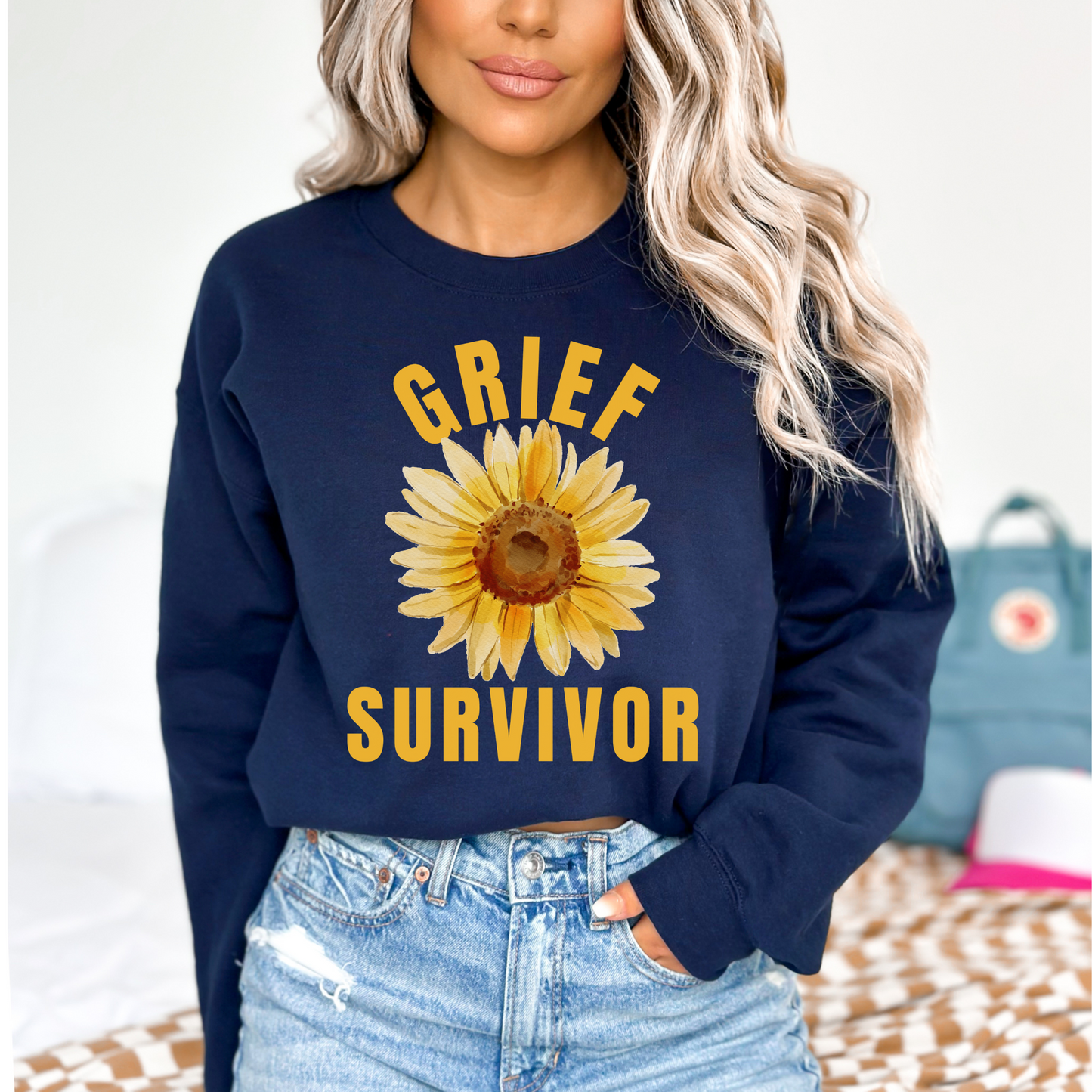 Sunflower Grief Survivor Crewneck Sweatshirt