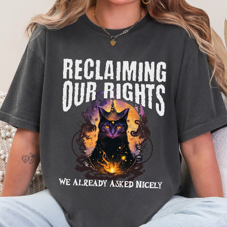 Reclaiming Our Rights Mystical Cat Women's Rights Vintage Tee