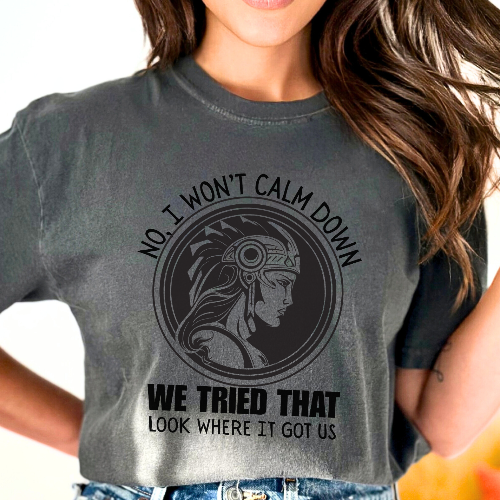 Activist No I won't calm Down Athena Goddess of War Graphic T-shirt