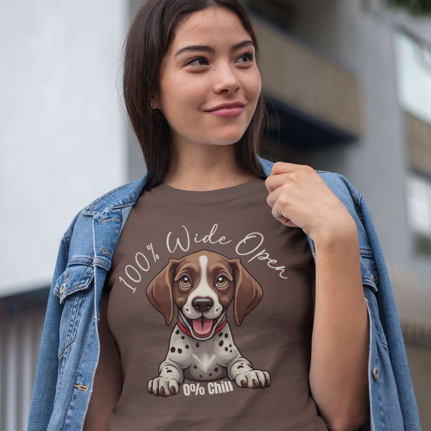 Funny GSP T-Shirt 100% Wide Open Puppy German Shorthaired Pointer Lover Gift