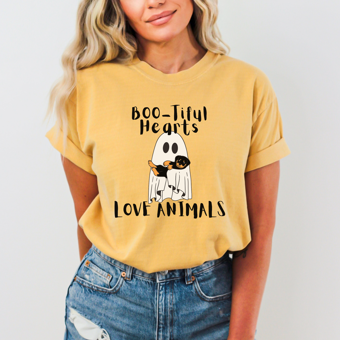 Boo-tiful Hearts Love Animals Halloween T-shirt