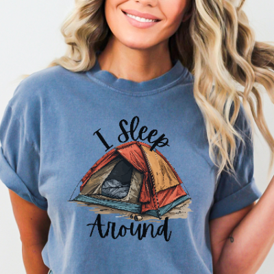 I Sleep Around Funny Camping T-Shirt