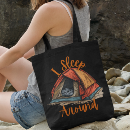 I Sleep Around Funny Camping Tote Bag