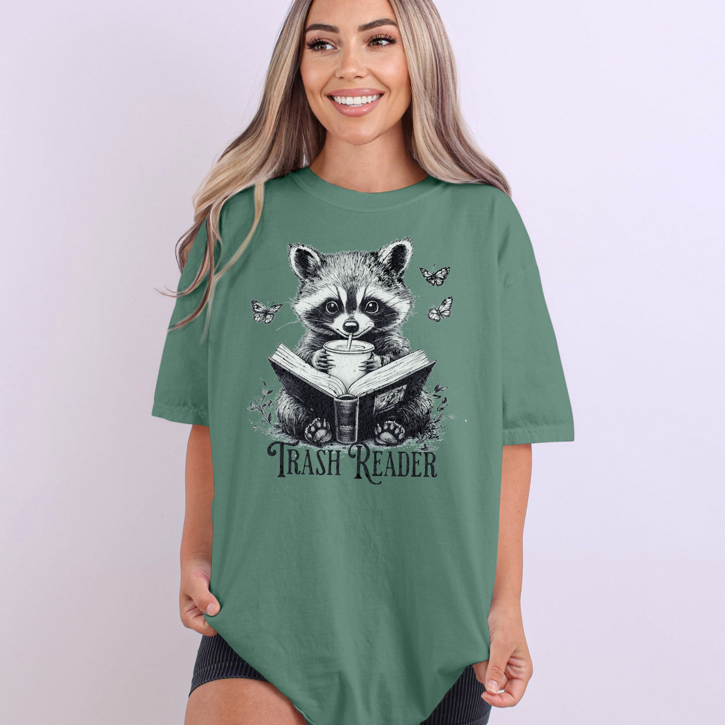 Trash Reader Raccoon Comfort Colors T-Shirt