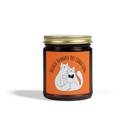Hugging Cats Scented Soy Candle "Because Humans Are Exhausting"