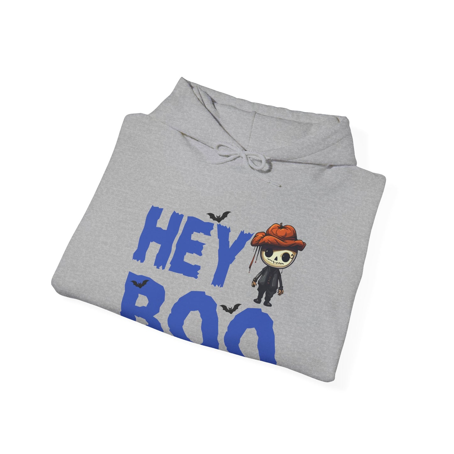 Hey Boo Cozy Adorable Skeleton Halloween Hooded Sweatshirt