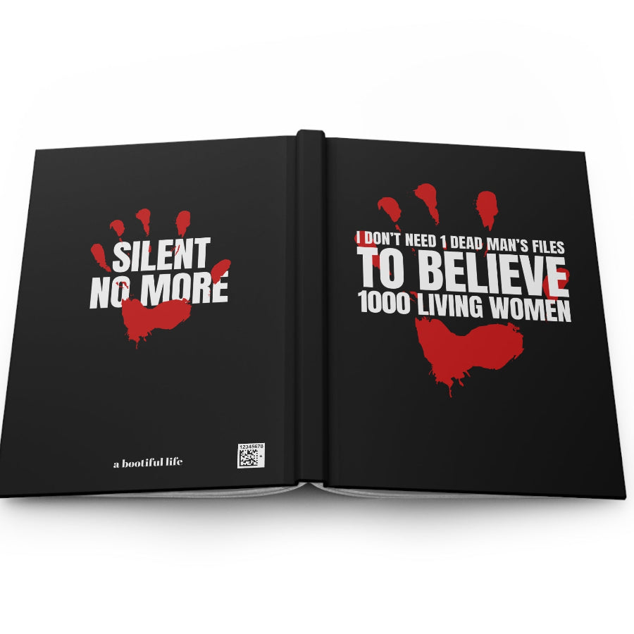 Feminist Journal, SA Awareness Hardcover Notebook, Red Handprint Abuse Awareness Diary