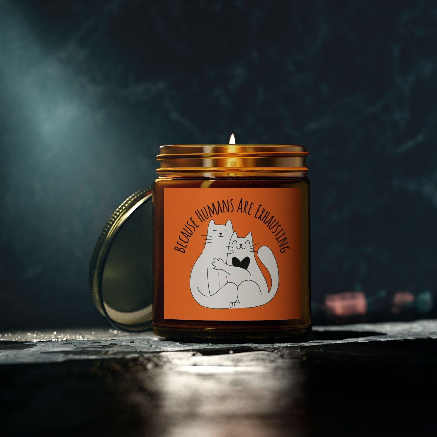 Hugging Cats Scented Candle "Because Humans Are Exhausting"