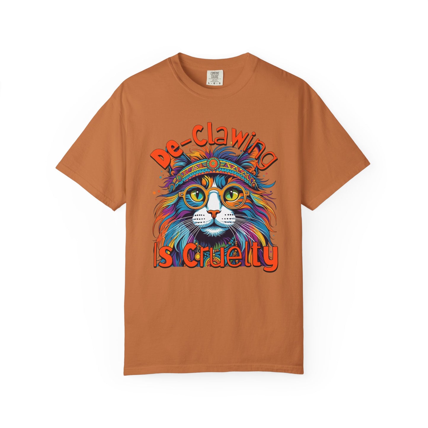 De-Clawing is Cruelty Colorful Cat Advocacy T-Shirt