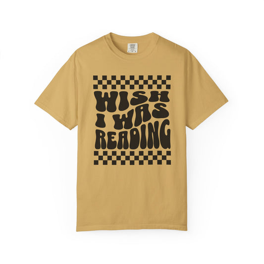 "Wish I Was Reading" — Retro Groovy Book Lover Tee