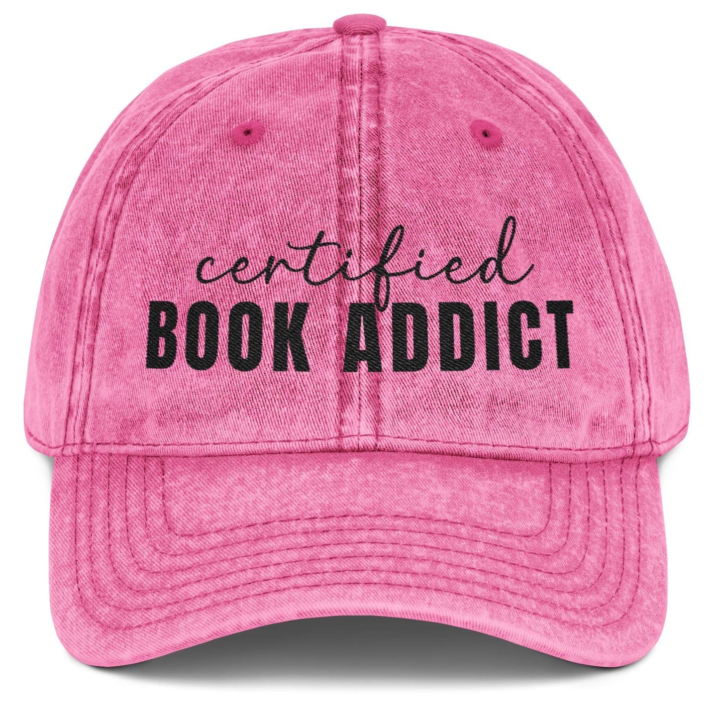 Certified Book Addict Embroidered Vintage Baseball Cap