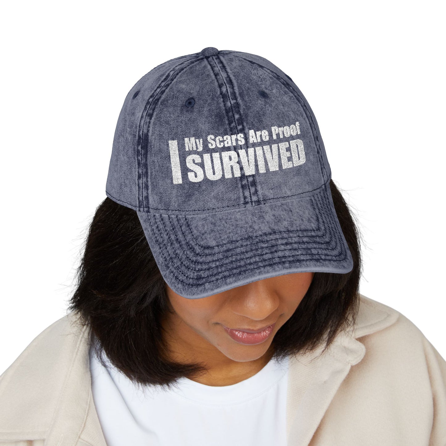 My Scars Are Proof I Survived Custom Survivor Vintage Embroidered Baseball Cap