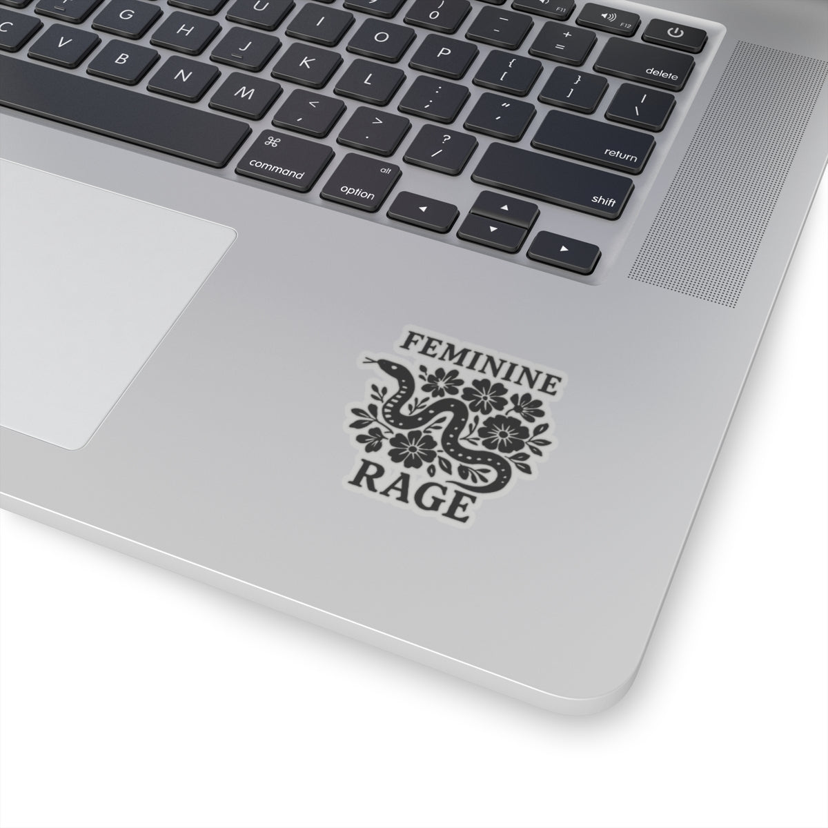 Feminine Rage Kiss-Cut Sticker, Floral Snake Aesthetic, Women's Rights Democrat Activist, Funny Protest Decal Phone Case Tumbler WaterBottle