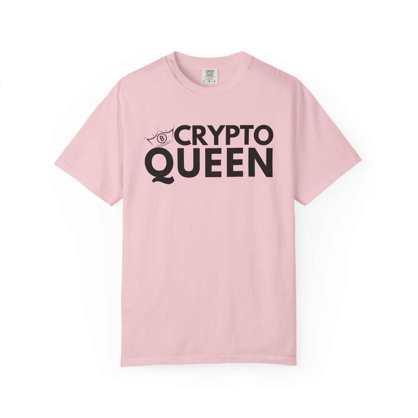Crypto Queen Comfort Colors T-Shirt, Bitcoin Nerd Gift for Blockchain Technology Fan