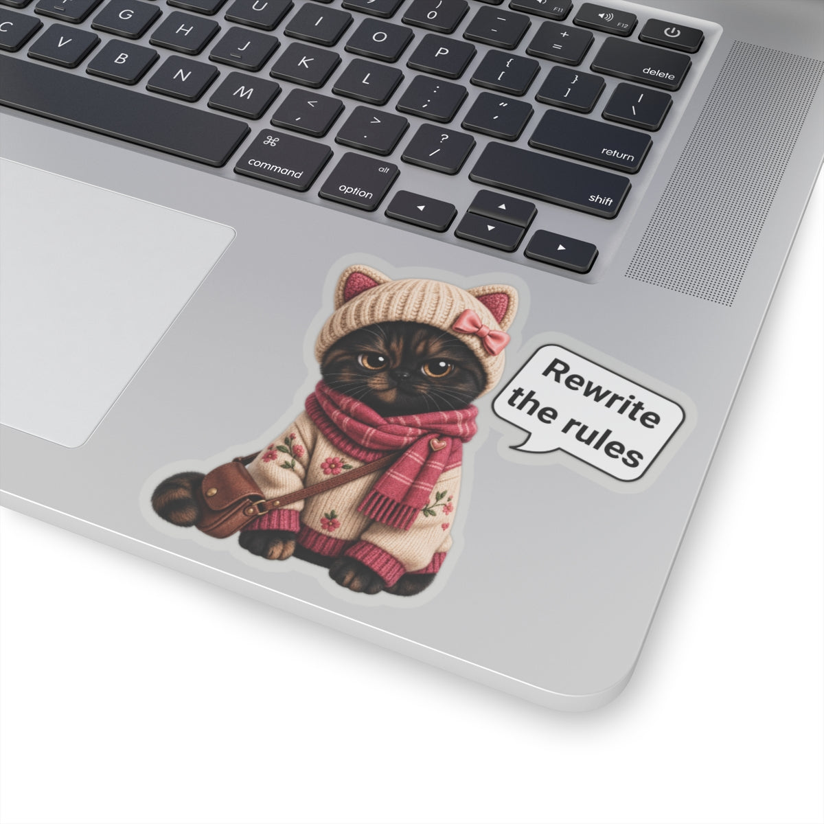 Feminism Activist Inspirational Cute Kitten Sticker, No Glass Ceiling