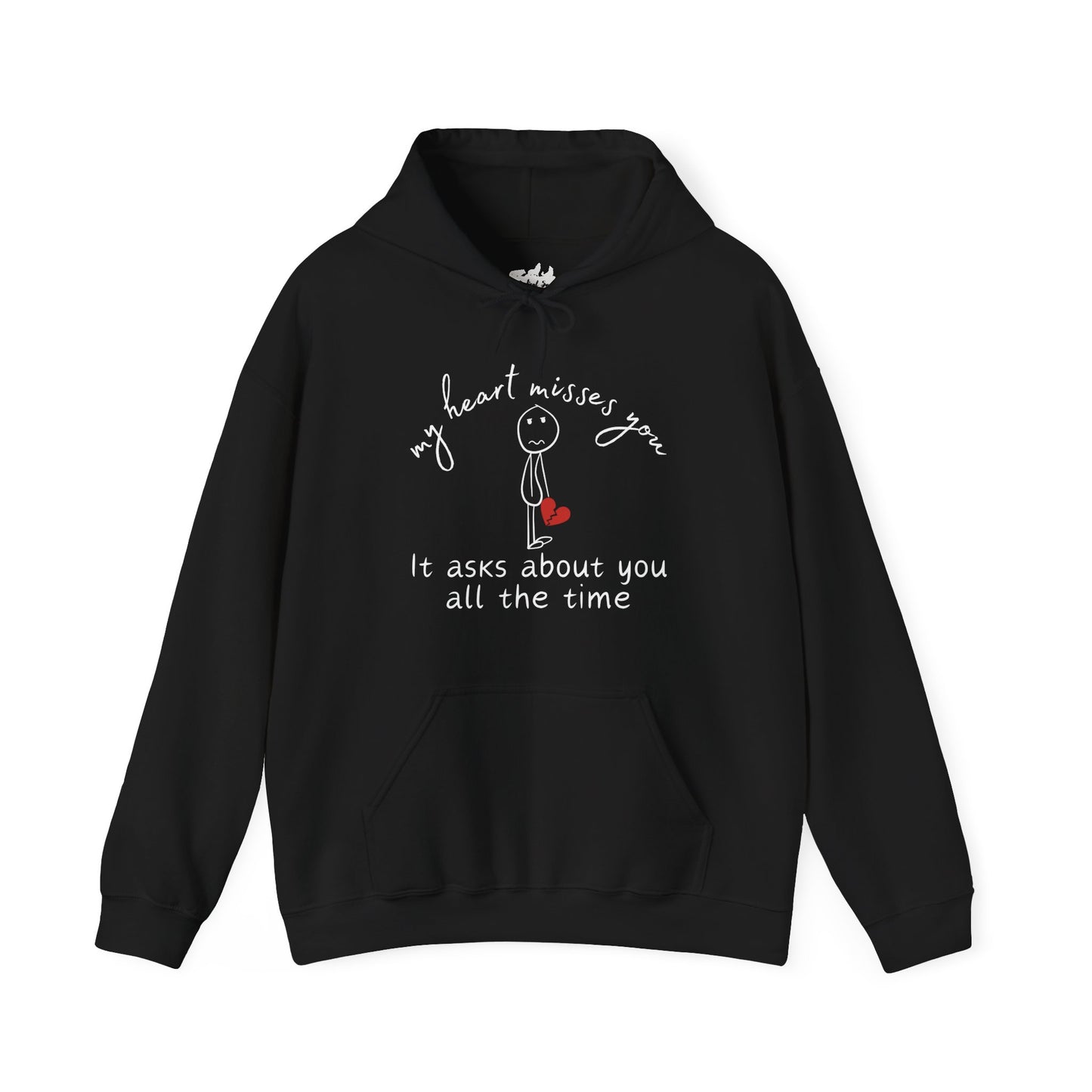 My Heart Misses You Stick Figure Hoodie