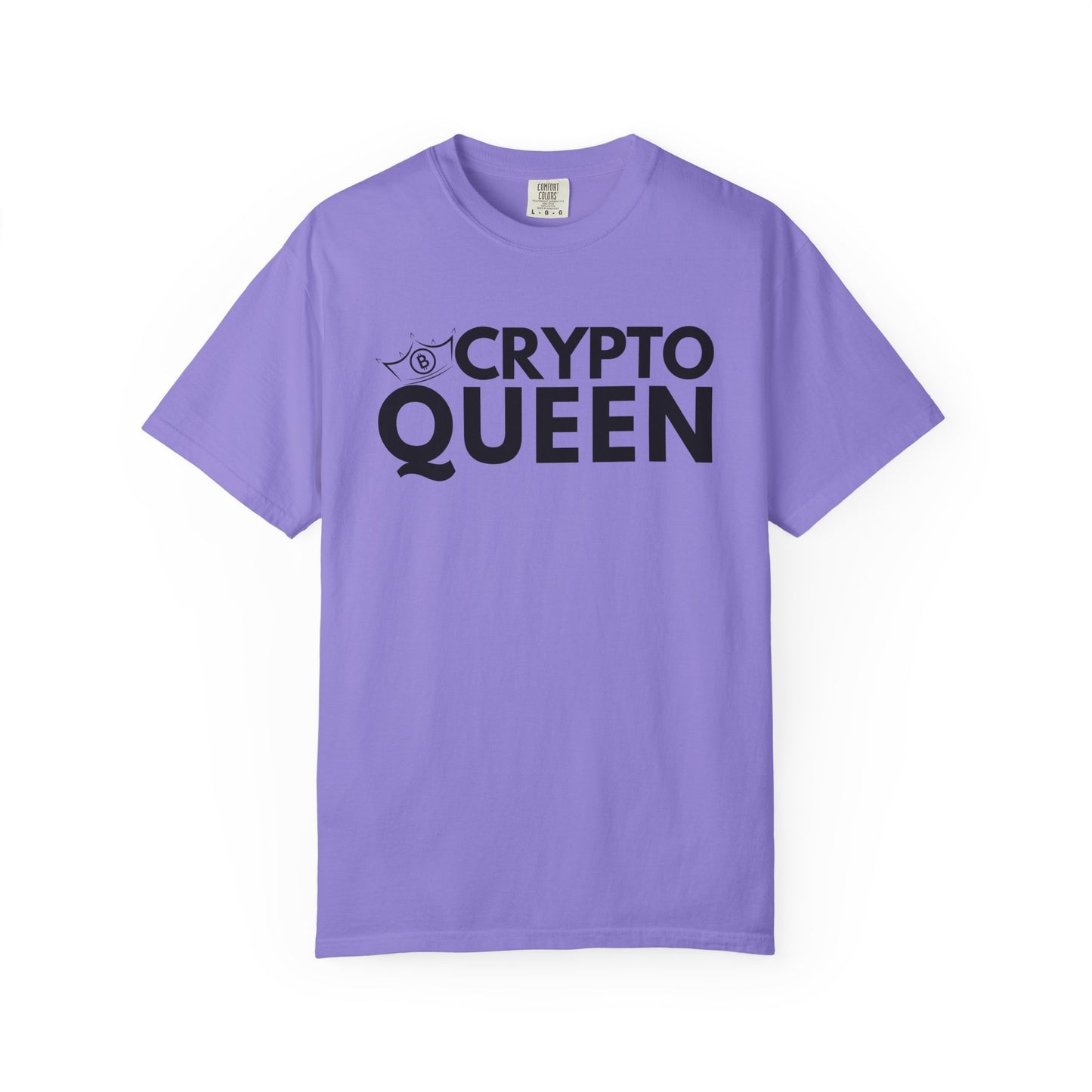 Crypto Queen Comfort Colors T-Shirt, Bitcoin Nerd Gift for Blockchain Technology Fan