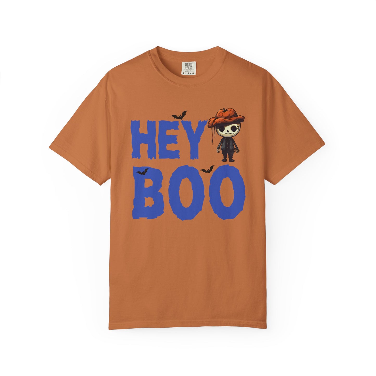 Hey Boo Halloween Scarecrow Graphic Comfort Colors T-Shirt