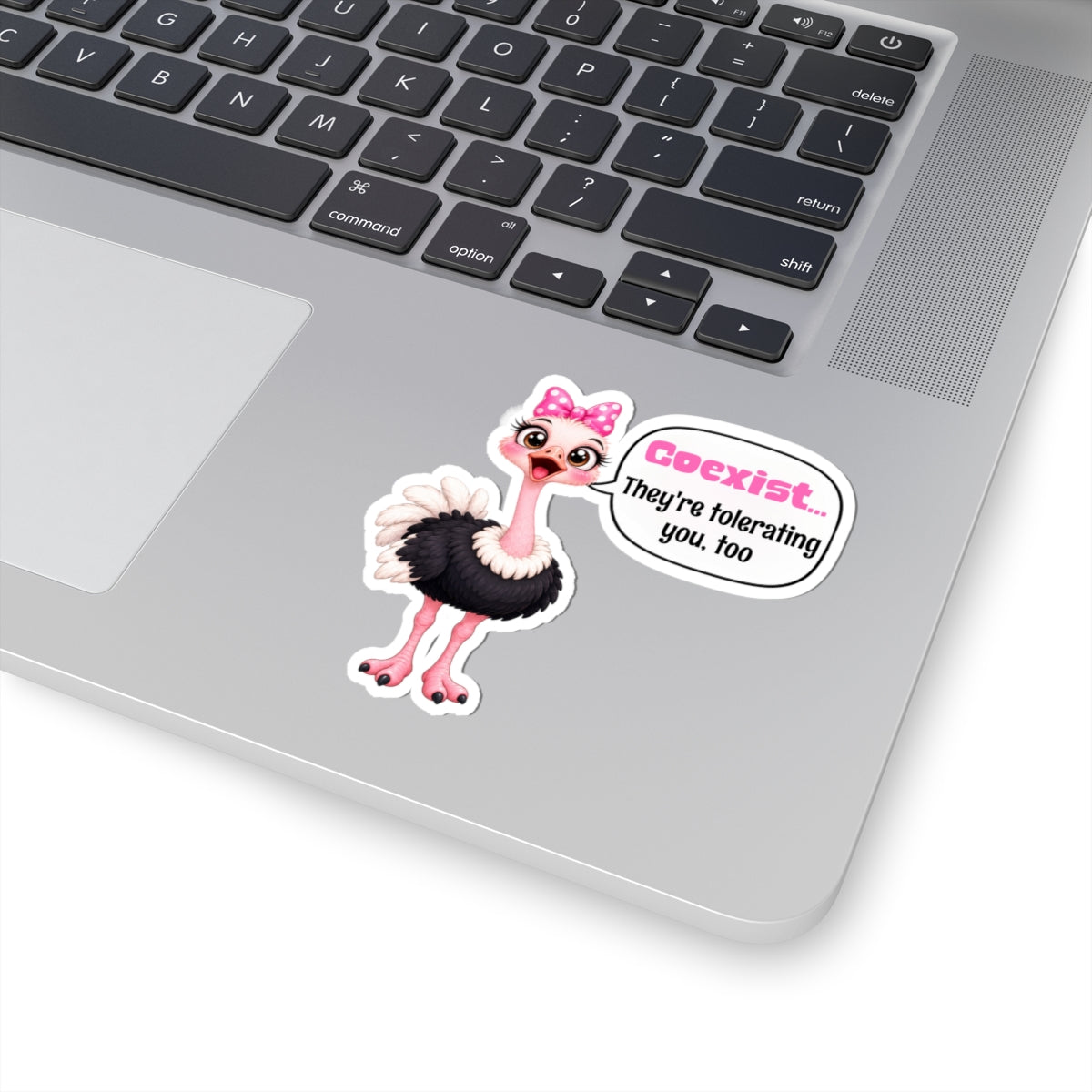 Cute Pink Ostrich Activism Immigrant Diversity Support Sticker