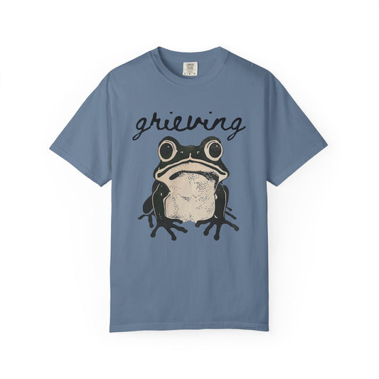 "Grieving" — Sad Frog Comfort Colors Tee