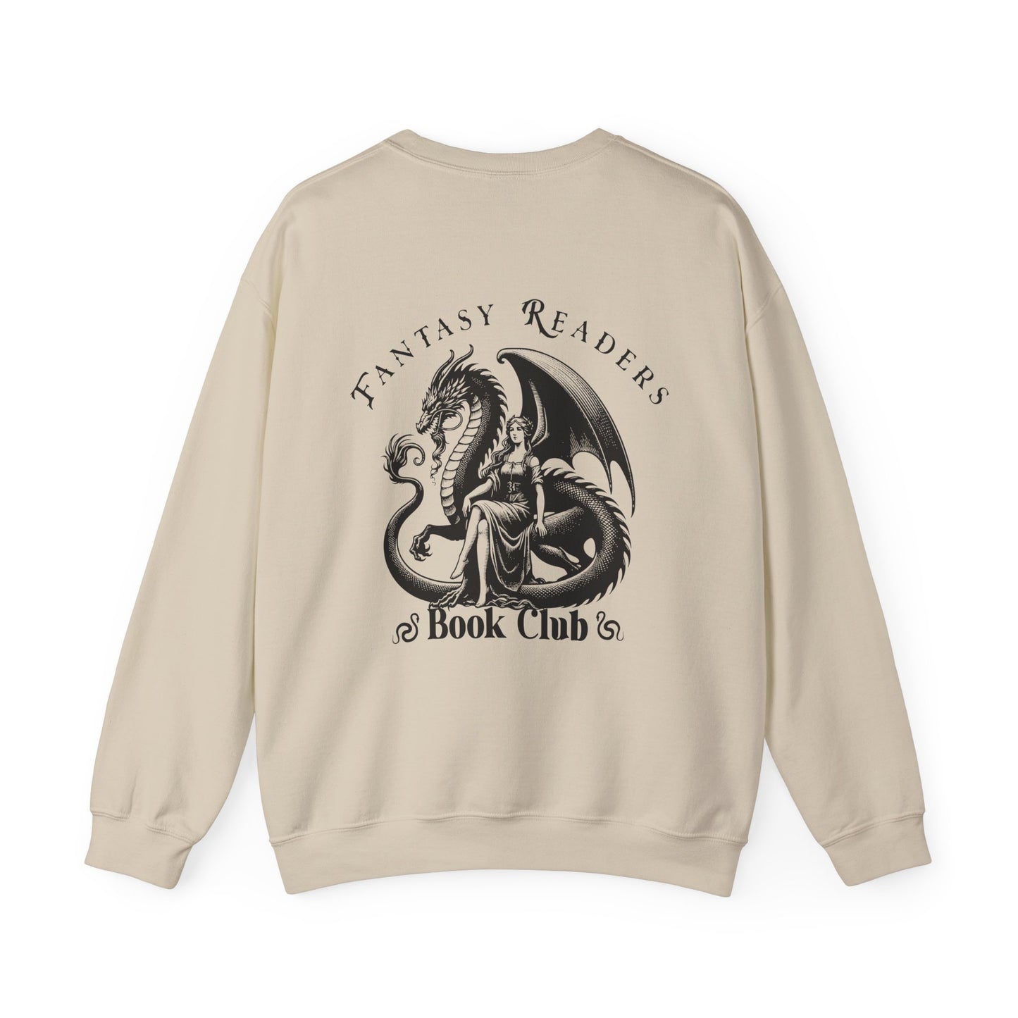 Fantasy Readers Book Club Dragon Front & Back Print Sweatshirt