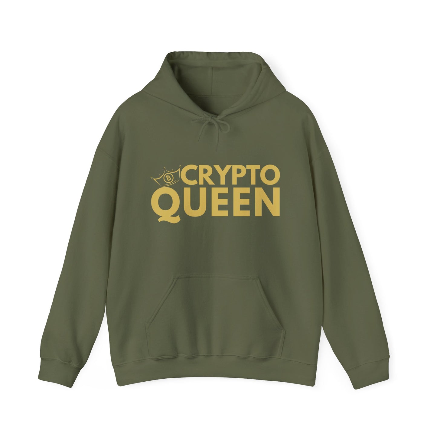 Crypto Queen Gildan 18500 Hoodie, Gift for Bitcoin Lover Tech Fan
